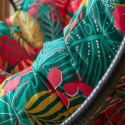 Black Egg Chair With Tropical Cushion -Garden Supply Store 30867482 alt02