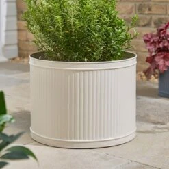 Round Galvanised Plant Pot -Garden Supply Store 30872695