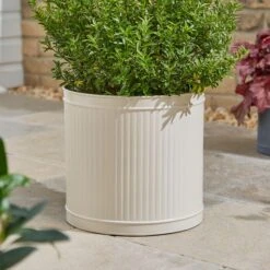 Round Galvanised Plant Pot -Garden Supply Store 30872696