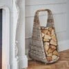 Natural Rattan Tall Log Storage Basket