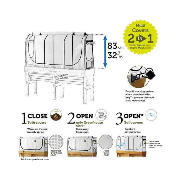 VegTrug Medium Wall Hugger Greenhouse Frame And Multi Cover Set 2 VegTrug Medium Wall Hugger Greenhouse Frame And Multi Cover Set - Image 2