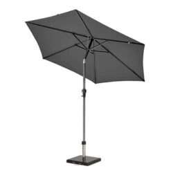Riva 2.5m Round Parasol With Rome Polished Black Granite Base -Garden Supply Store 30893685 alt01