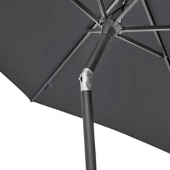 Riva 2.5m Round Parasol With Rome Polished Black Granite Base -Garden Supply Store 30893685 alt02