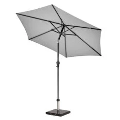 Riva 2.5m Round Parasol With Rome Polished Black Granite Base -Garden Supply Store 30893686 alt02