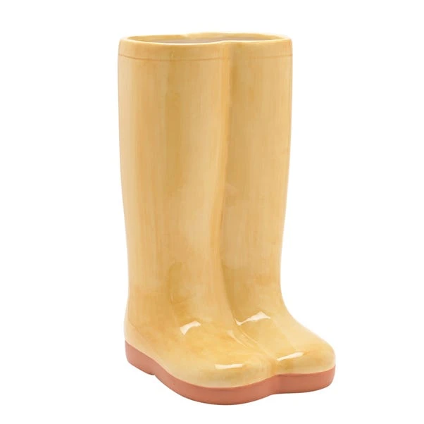 The Cottage Garden Yellow Ceramic Welly Vase 2 The Cottage Garden Yellow Ceramic Welly Vase - Image 2