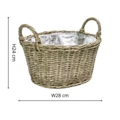 Ivyline Polyrattan Lined Basket Plant Pot -Garden Supply Store 30911910 alt03