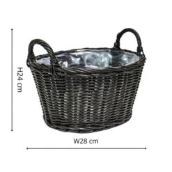 Ivyline Polyrattan Lined Basket Plant Pot -Garden Supply Store 30911911 alt03