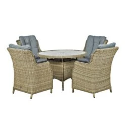 Wentworth 4 Seater Round Highback Comfort Dining Set 7 Wentworth 4 Seater Round Highback Comfort Dining Set -Garden Supply Store 30915665 alt02