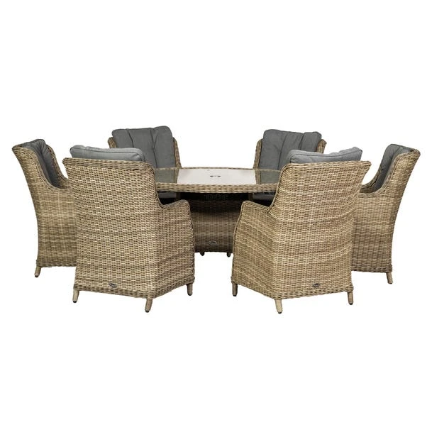 Wentworth 6 Seater Round Highback Comfort Dining Set 2 Wentworth 6 Seater Round Highback Comfort Dining Set - Image 2