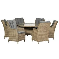 Wentworth 6 Seater Round Highback Comfort Dining Set 6 Wentworth 6 Seater Round Highback Comfort Dining Set -Garden Supply Store 30915666 alt02