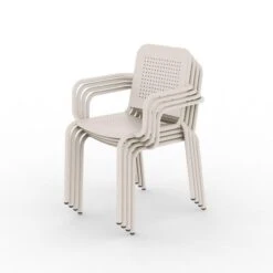 Porto 4 Seater Round Dining Set With Stacking Chairs -Garden Supply Store 30915709 alt07