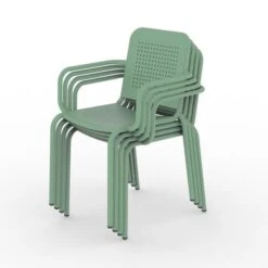 Porto 4 Seater Round Dining Set With Stacking Chairs -Garden Supply Store 30915710 alt07