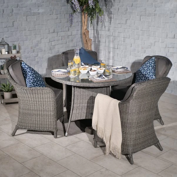 Paris 4 Seater Round Dining Set With 4 Imperial Chairs 1 Paris 4 Seater Round Dining Set With 4 Imperial Chairs