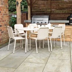 Porto 6 Seater Dining Set With Stacking Chairs -Garden Supply Store 30915726 alt01