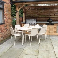 Porto 6 Seater Dining Set With Stacking Chairs -Garden Supply Store 30915726 alt06