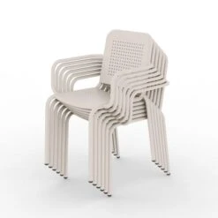 Porto 6 Seater Dining Set With Stacking Chairs -Garden Supply Store 30915726 alt09