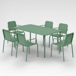 Porto 6 Seater Dining Set With Stacking Chairs -Garden Supply Store 30915727 alt04