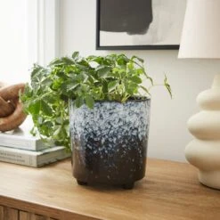 Spotty Reactive Glaze Plant Pot -Garden Supply Store 30923183