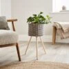 Grey Woven Plant Stand