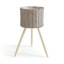 Grey Woven Plant Stand -Garden Supply Store 30924351 alt02