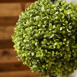 Artificial Boxwood Ball Tree In Woven Plant Pot -Garden Supply Store 30926645 alt02