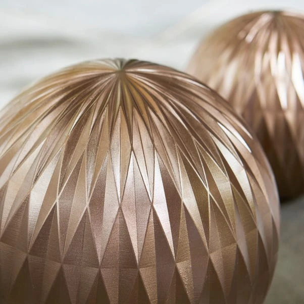 Set Of 2 Bronze Resin Garden Sculpture Balls 2 Set Of 2 Bronze Resin Garden Sculpture Balls - Image 2