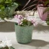 Leaf Embossed Stoneware Plant Pot