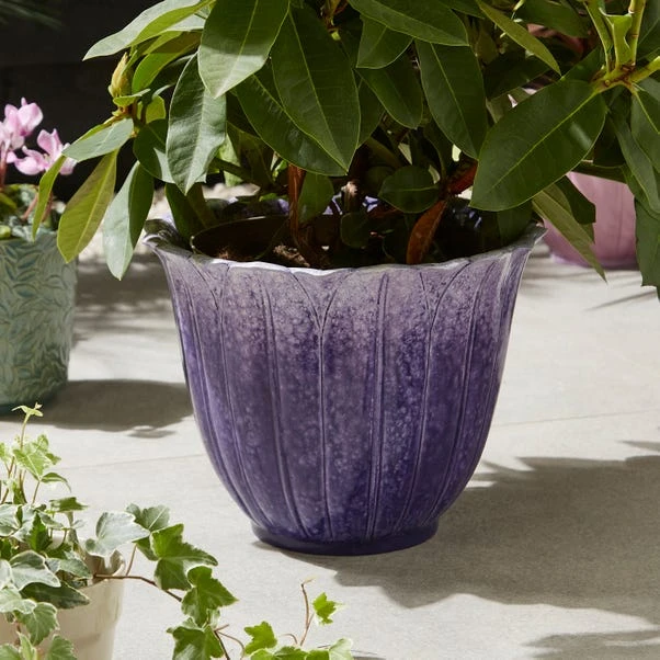Purple Resin Lotus Flower Plant Pot 1 Purple Resin Lotus Flower Plant Pot