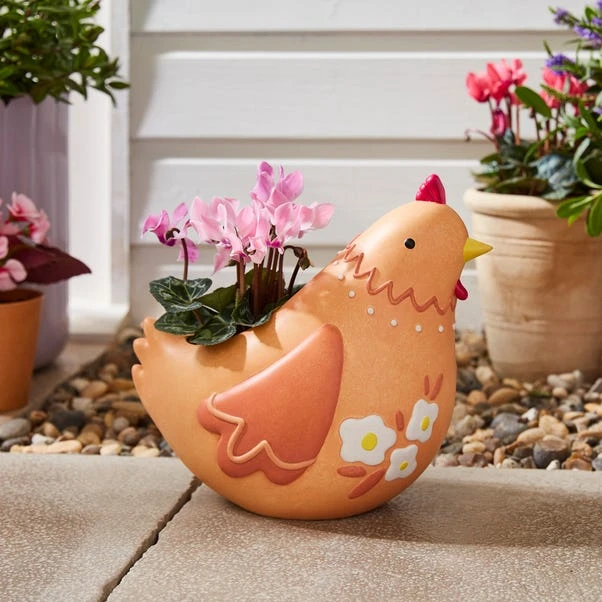 Resin Chicken Plant Pot 1 Resin Chicken Plant Pot