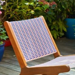 Sophie Robinson Coral & Cobalt Pavilion Deck Chair -Garden Supply Store 30934742 alt02