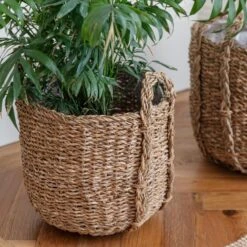 Set Of 3 Tenno Seagrass & Reed Plant Pots -Garden Supply Store 30976790 alt02