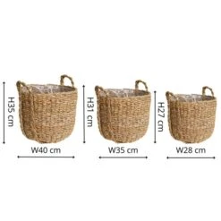Set Of 3 Tenno Seagrass & Reed Plant Pots -Garden Supply Store 30976790 alt04