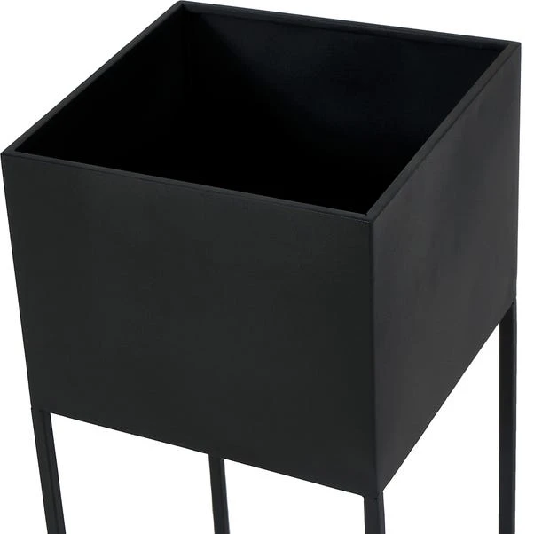 Set Of 2 Square Graphite Metal Plant Stands 2 Set Of 2 Square Graphite Metal Plant Stands - Image 2