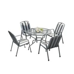 Pacific Lifestyle Elegance Round 4 Seater Dining Set With Cushions -Garden Supply Store 30984359 alt08