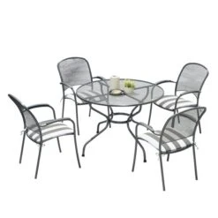 Pacific Lifestyle Carlo Round 4 Seater Dining Set With Cushions -Garden Supply Store 30984390 alt04