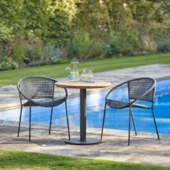 Pacific Lifestyle Dakota Black Outdoor Bistro Set