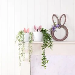 Eggs-traordinary Gift Co. Flocked Bunny Ears Plant Pot -Garden Supply Store 30984527