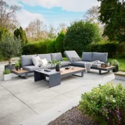 Easton Large Outdoor Corner Set With Sun Recliner -Garden Supply Store 30987780 alt01